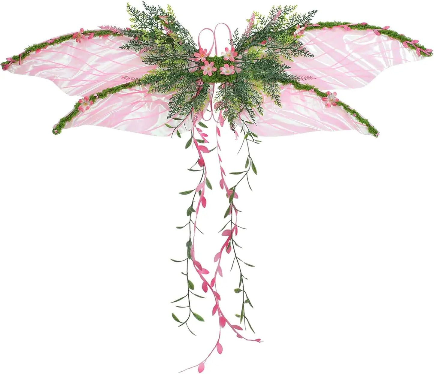Fairycore Wings with Moss, Blooms & Trailing Vines