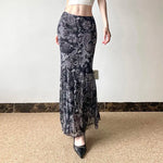 Vintage Forest Paisley Maxi Skirt