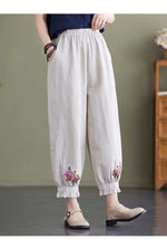 Embroidery Lantern Harem Pants