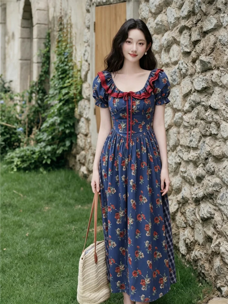 Prairie Midnight Garden Floral Midi Dress