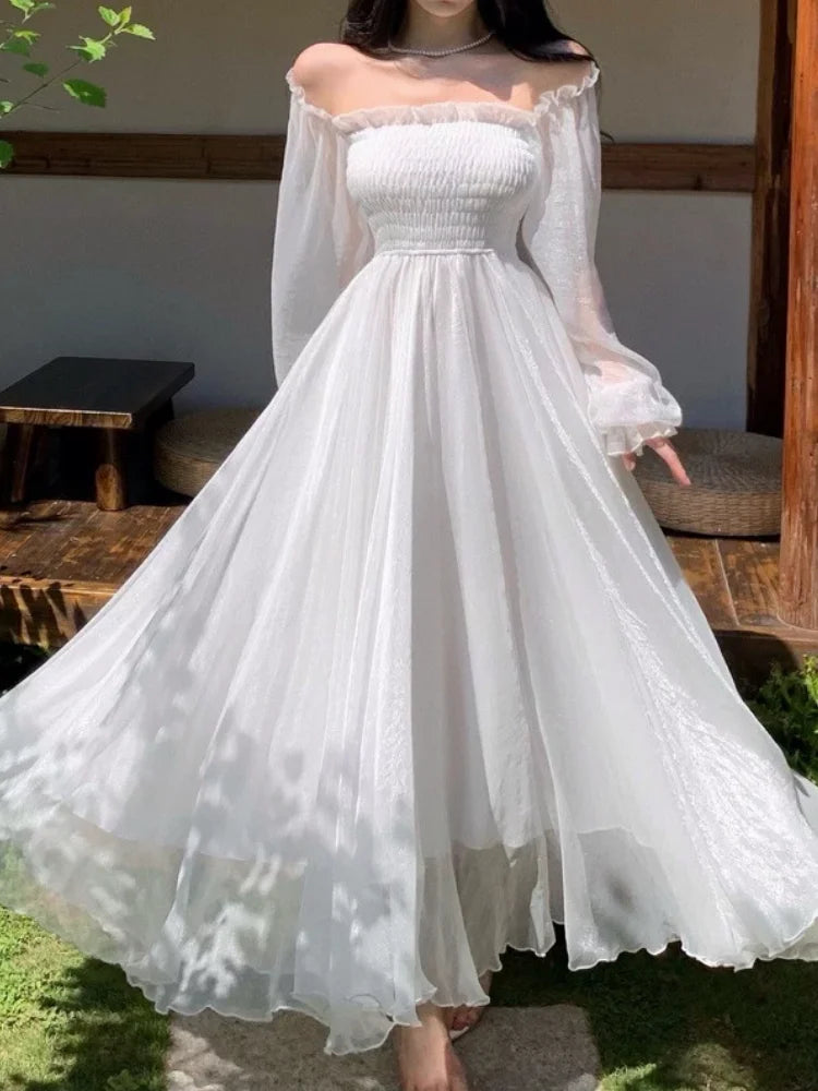 Ethereal  Gossamer Reverie - White Dress / XL