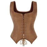 Goblincore Rustic Brown Lace-Up Corset