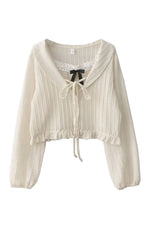 Ribbon Charm Cropped Blouse