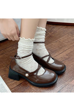 Vintage Cross-Strap Chunky Shoes