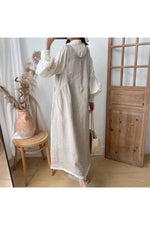 Johnature Linen Patchwork Dress