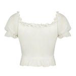 Ruffle Square Collar Top