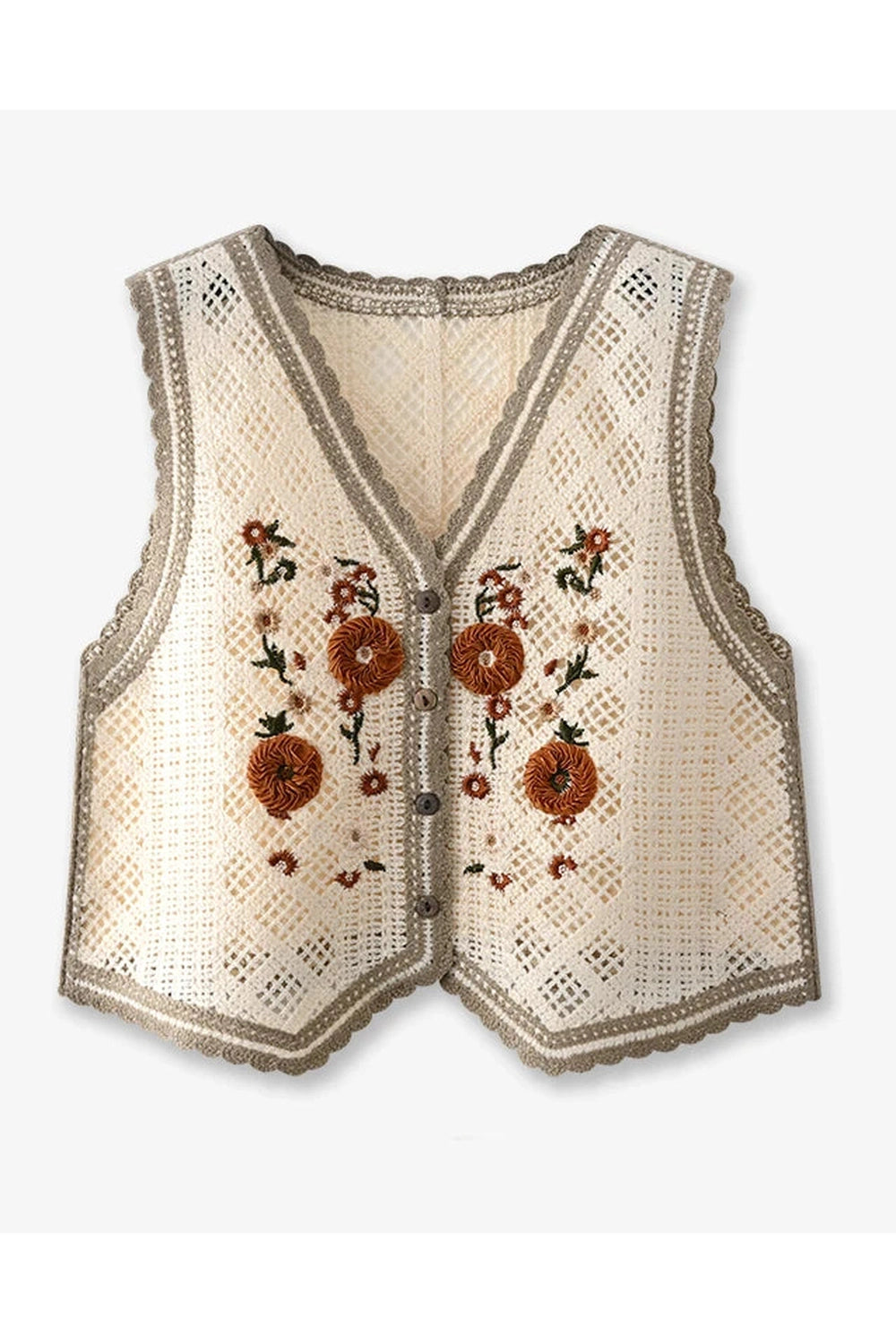 Crochet Floral Vest