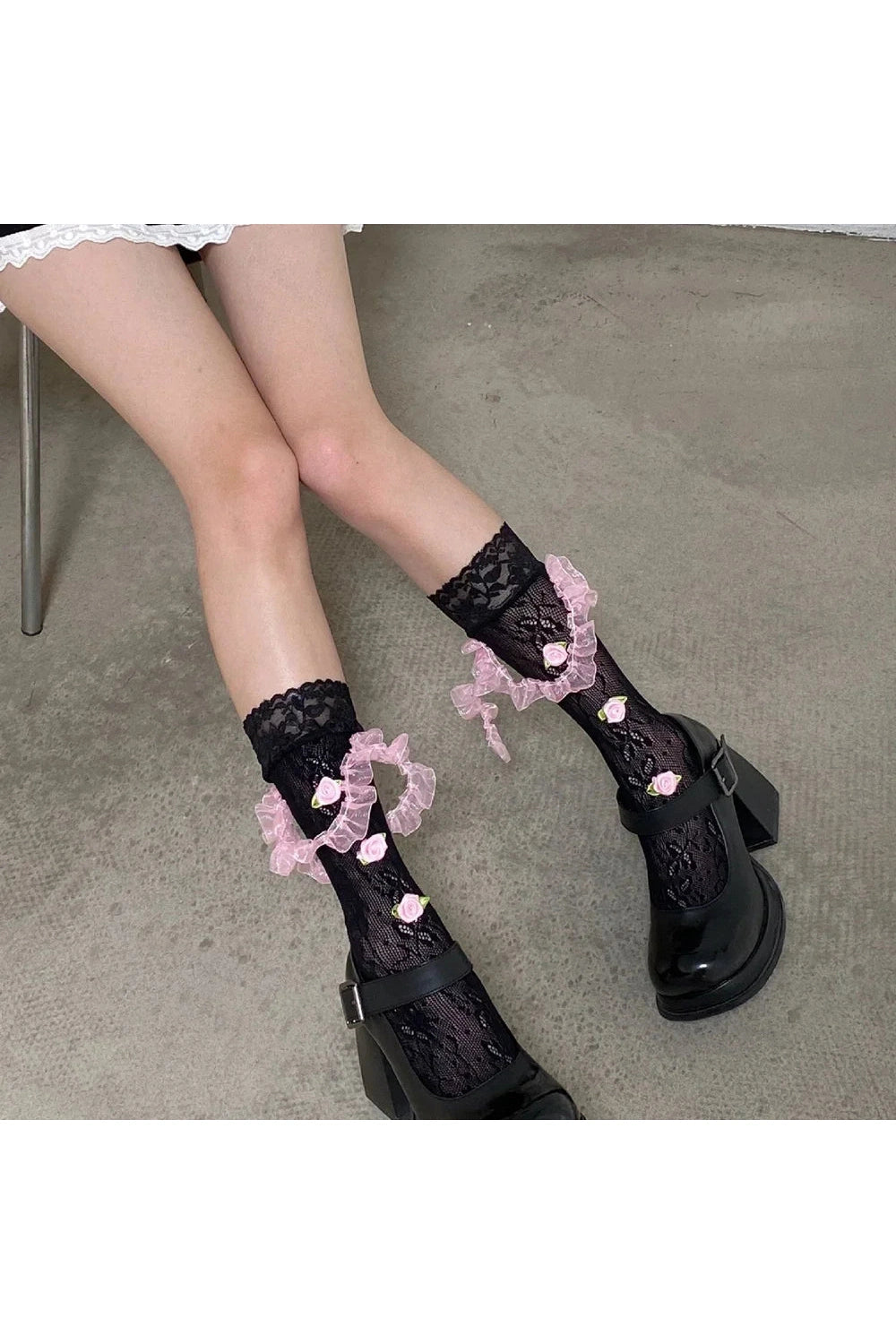 Rose Lace Flower Socks cottagecoreclothes