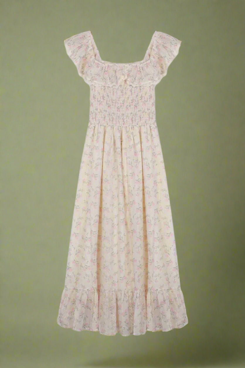 Cottagecore Rosebud Ruffle Maxi Dress cottagecoreclothes