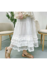 Cotton Lace Layered Skirt