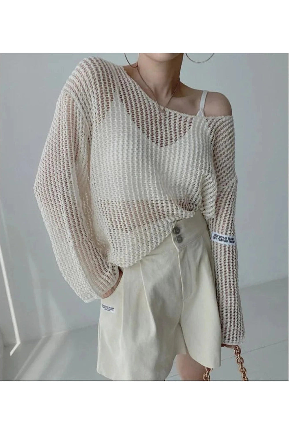 Vintage Open-Knit Slouchy Fall Sweater