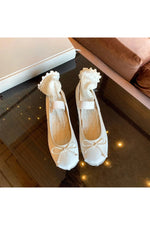 Bow Satin Flats Shoes