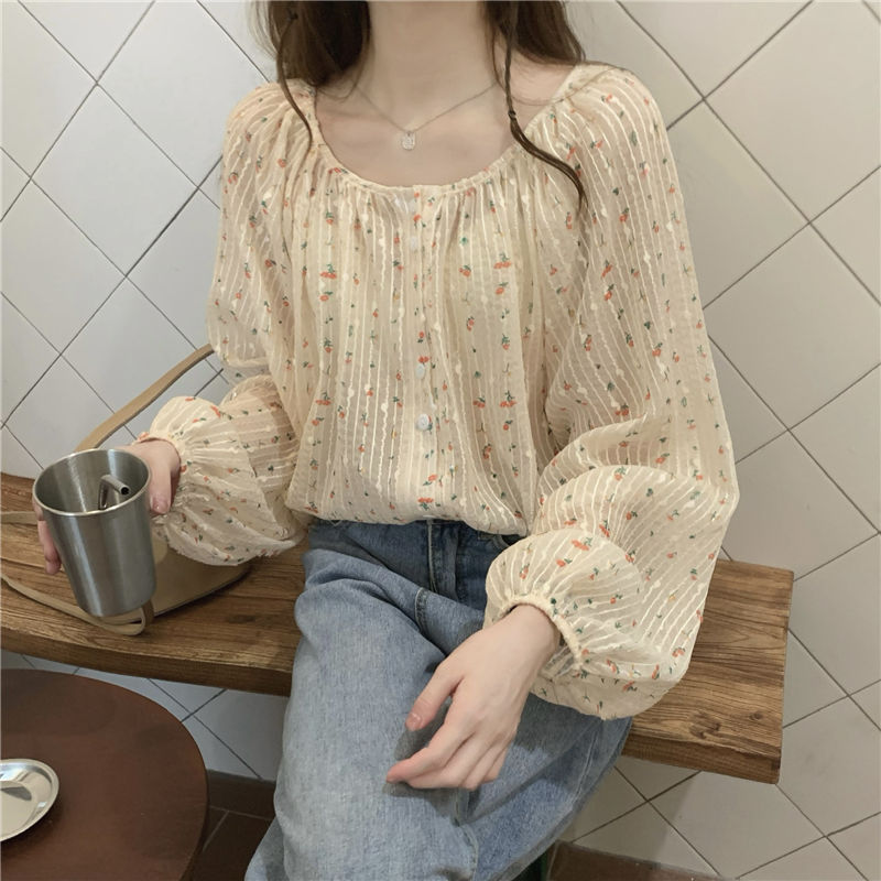 Cottagecore French Style Floral Casual Shirt