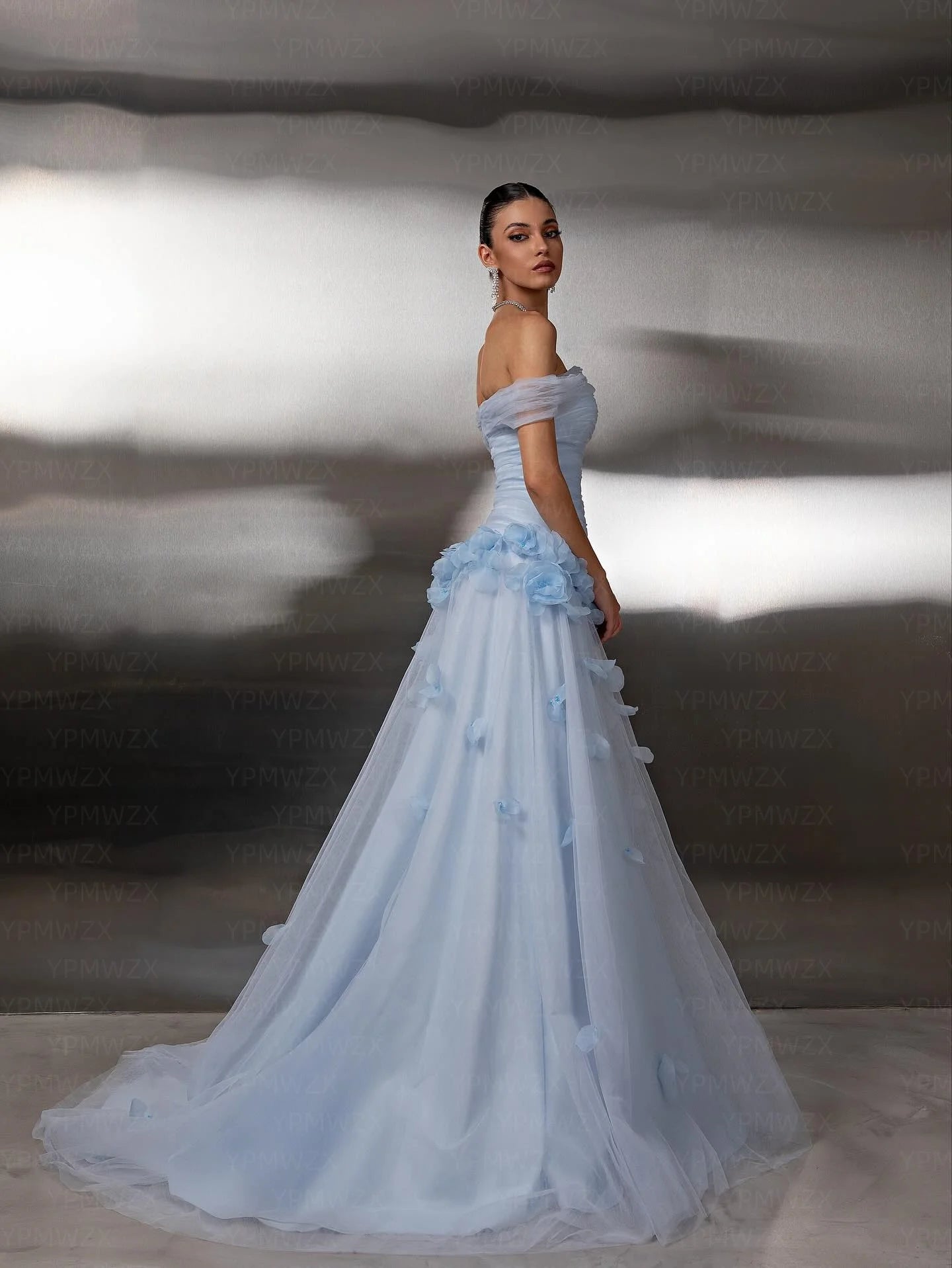 Ethereal Petal Floor-Length Dress