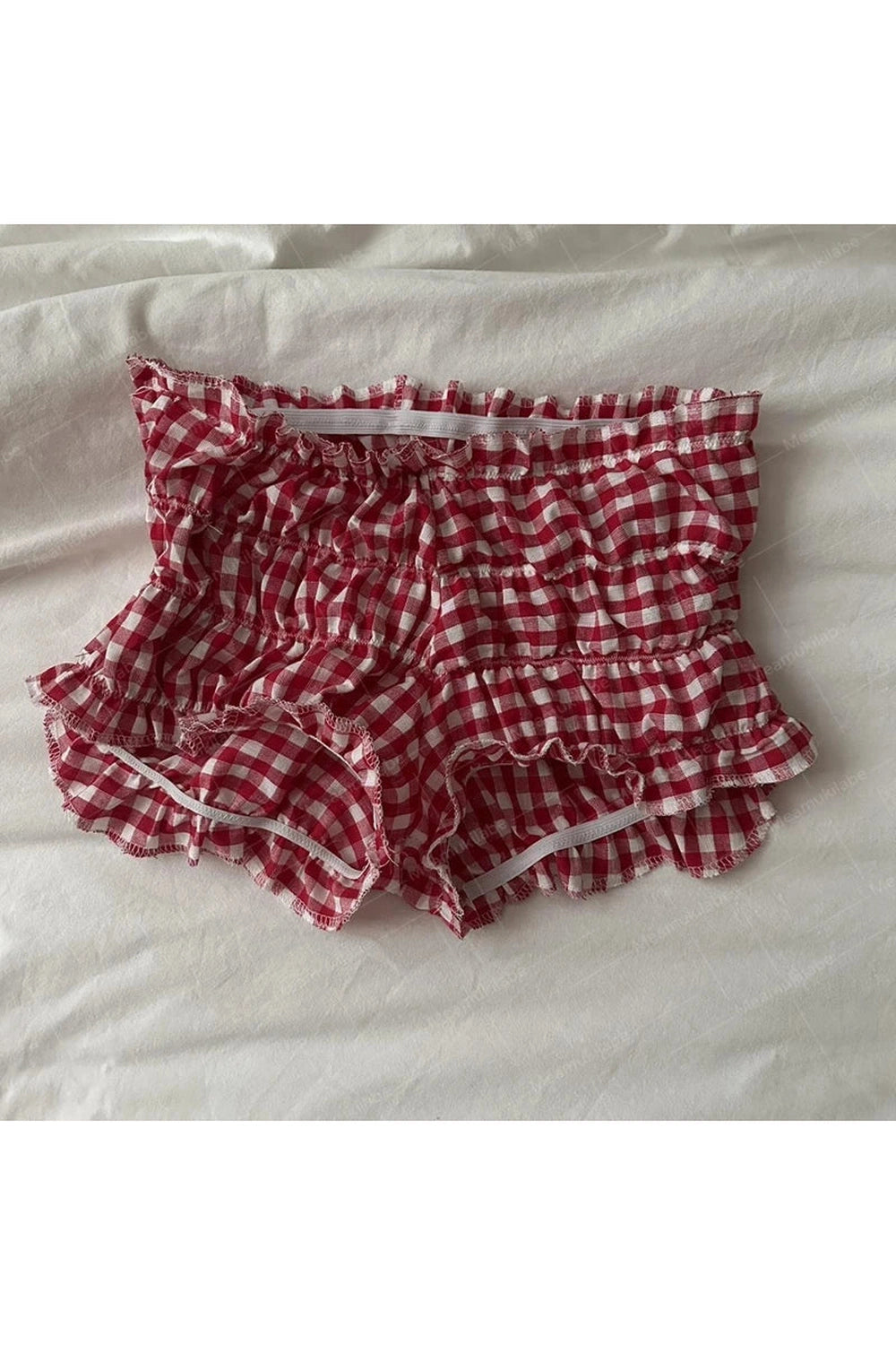 Plaid Elastic Bloomers Shorts