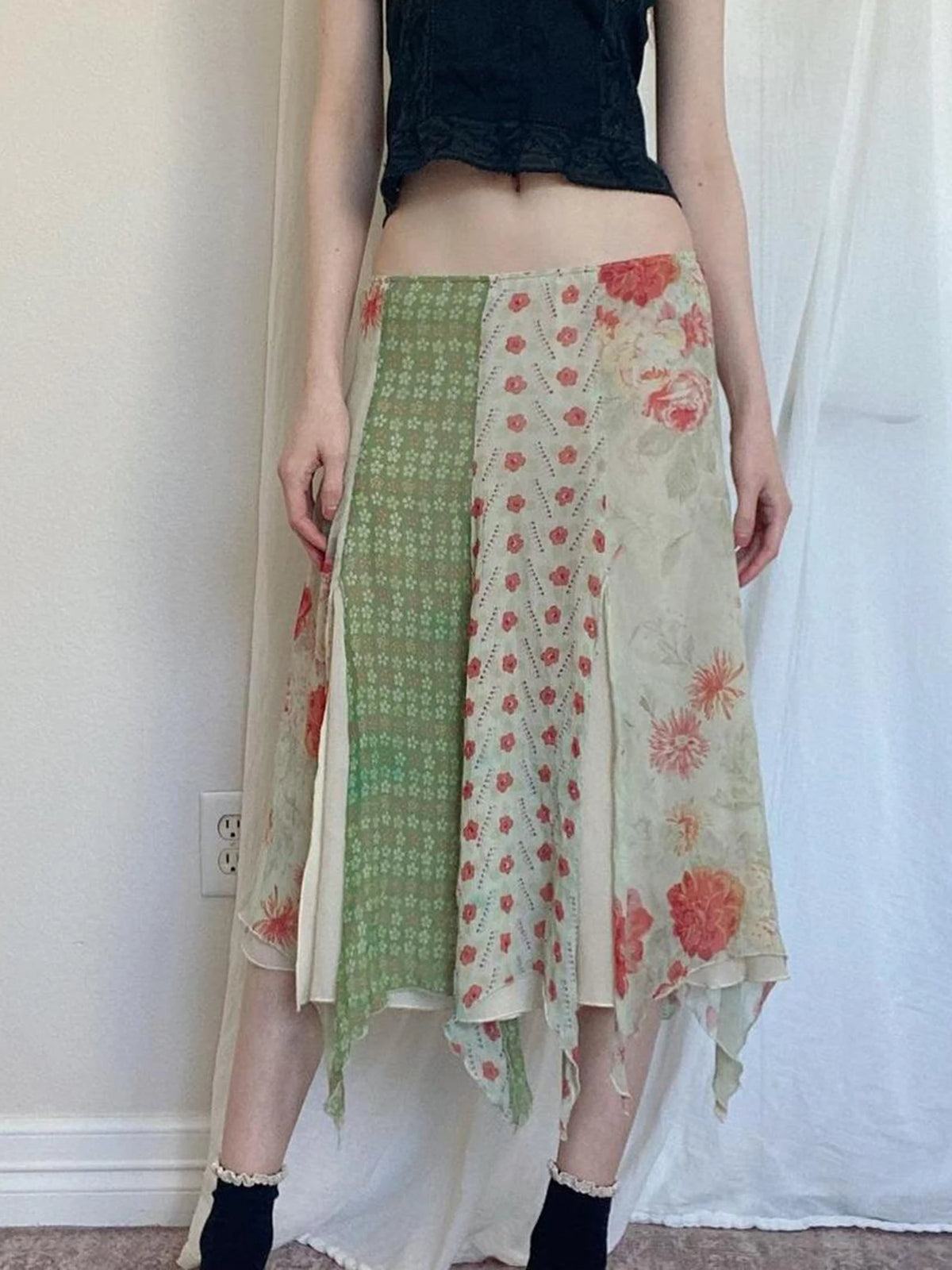 Patchwork Dream High-Low Skirt