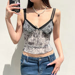 Graffiti Mesh Crop Top