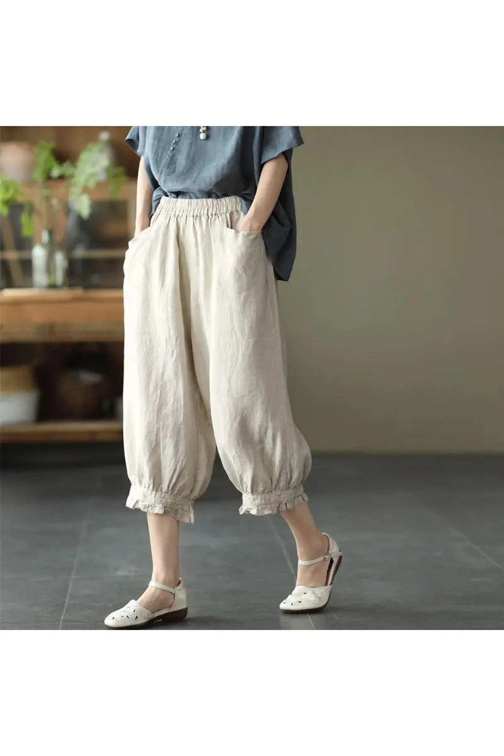 Pleated Loose Harem Pants