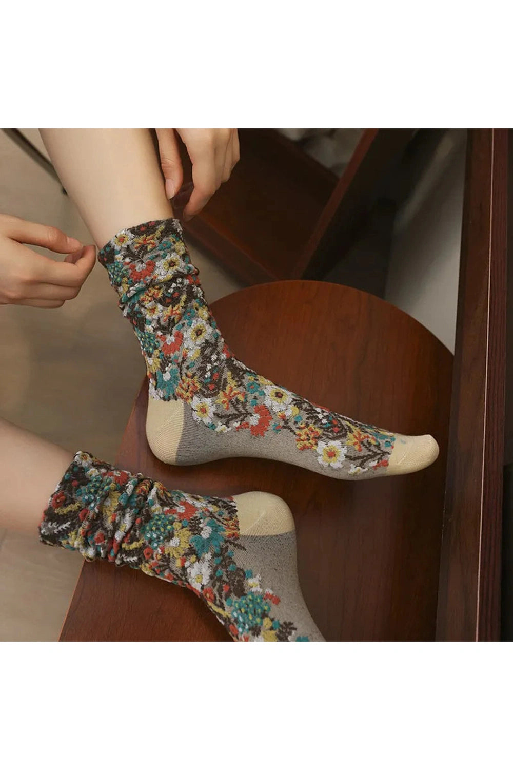 Vintage Embroidery Socks cottagecoreclothes