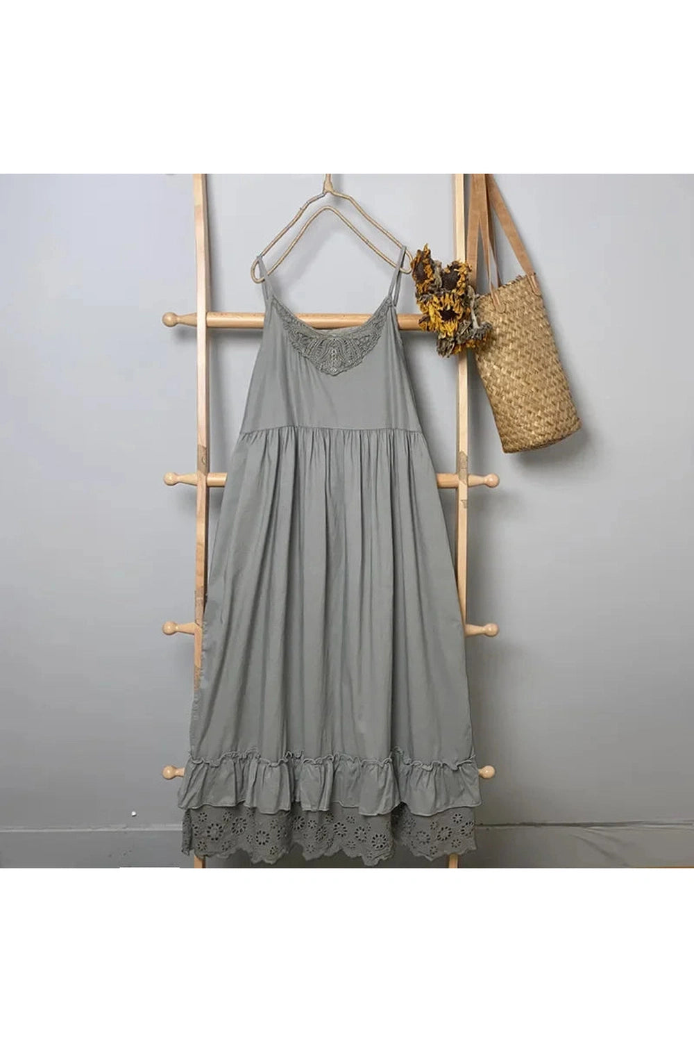 Slate Serenity Eyelet Sundress