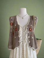 Mori Girl Crochet Lace Dress Set cottagecoreclothes