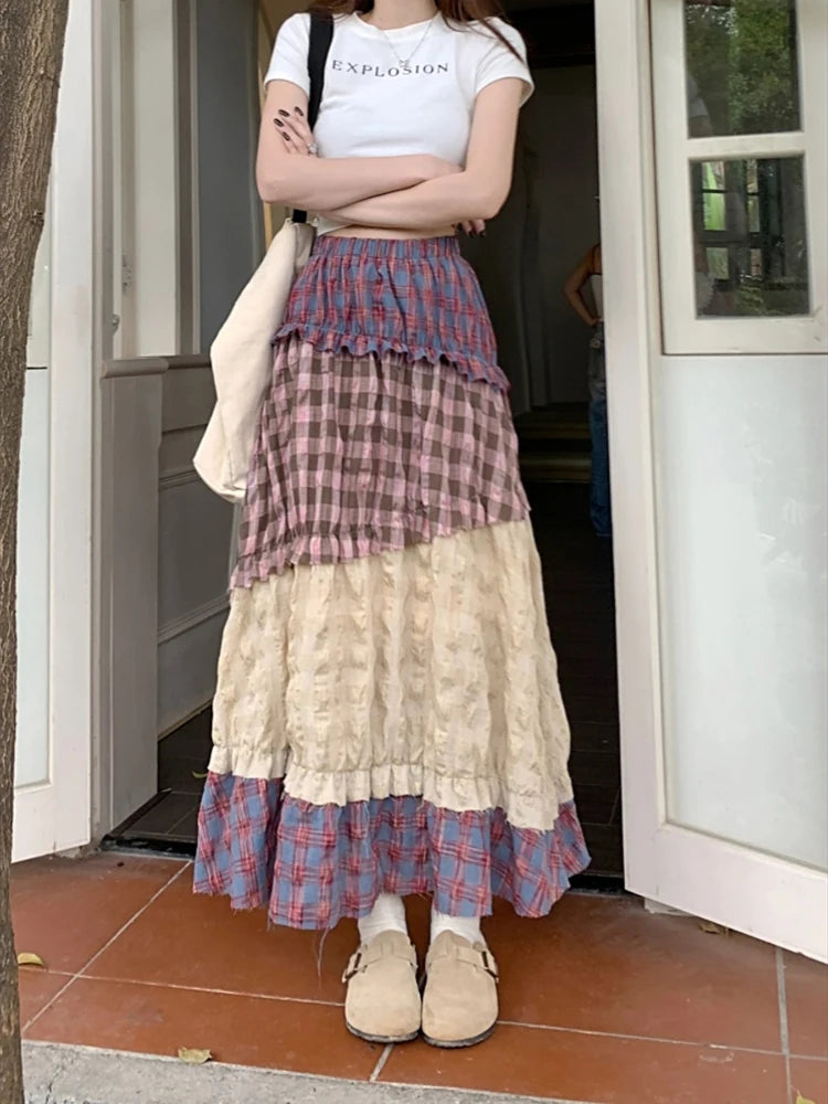 Plaid Umbrella Skirt