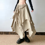 Goblincore Flowing High-Low Maxi Skirt