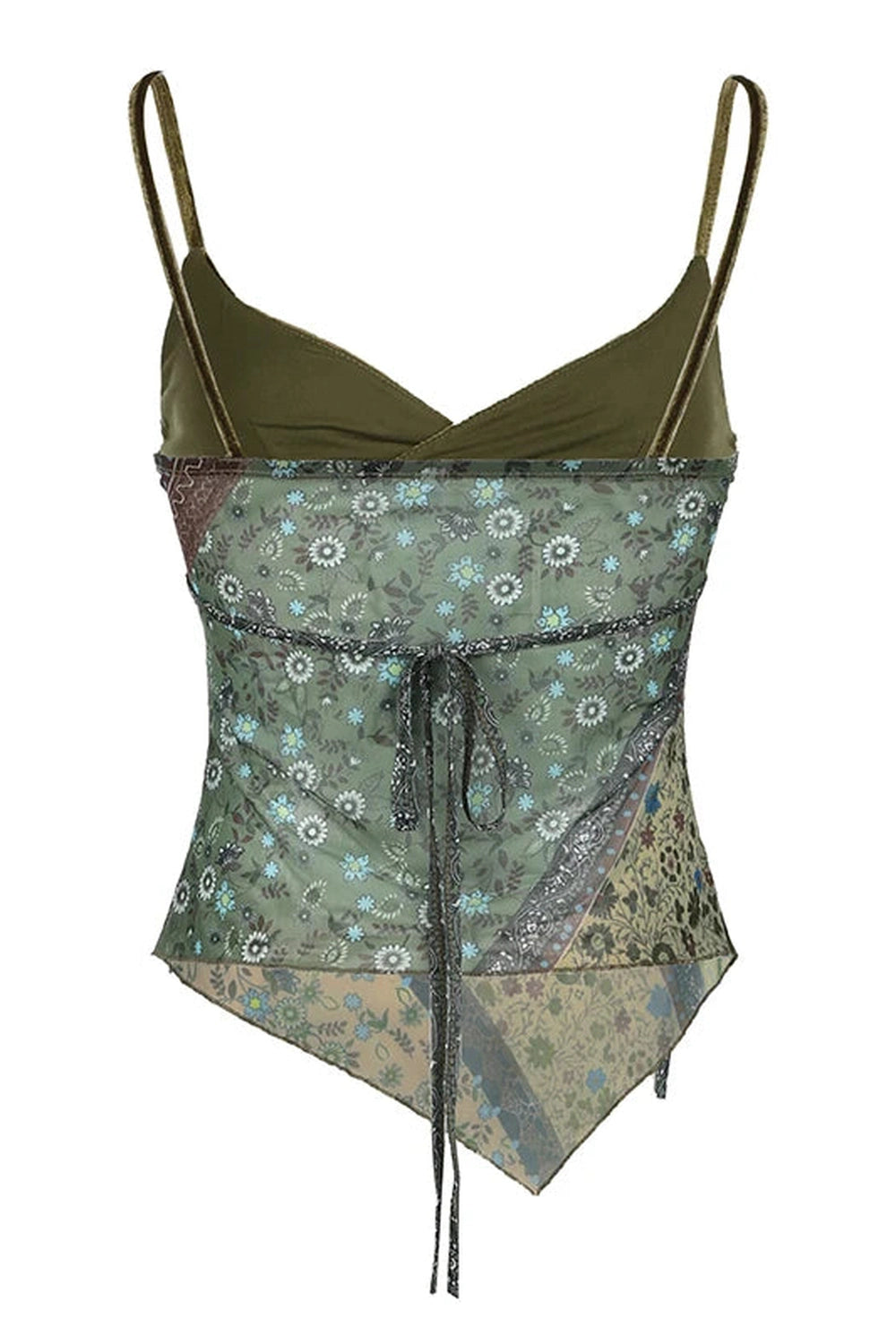 Grunge Floral Asymmetrical Cami Top cottagecoreclothes