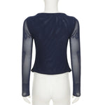 Noir Ruched Lace Blouse