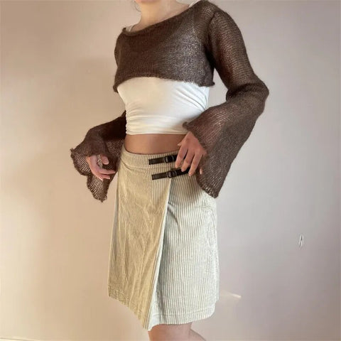 Y2K Fairy Core Knitted Crop Top