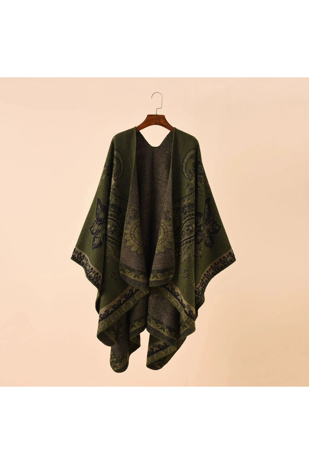 Geometric Lattice Pattern Poncho