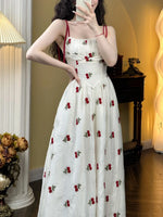 Vintage Sweetheart Cherry Embroidered Dress