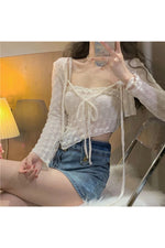 Fairycore Asymmetrical Lace Crop Top