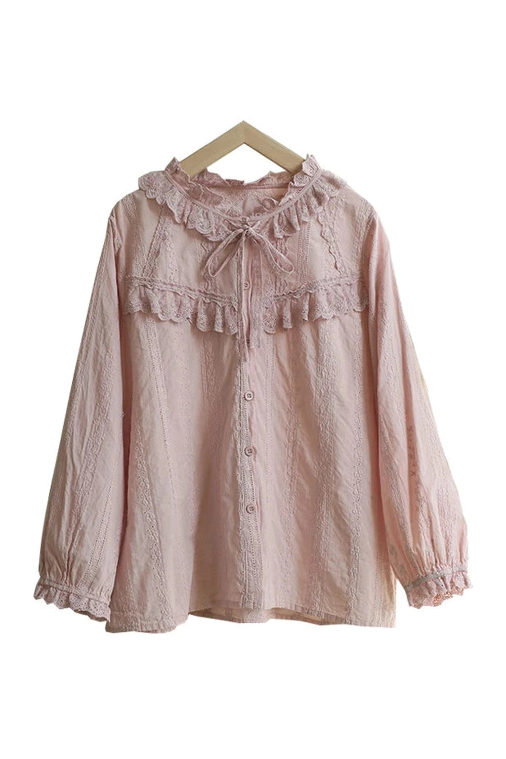Solid Color Embroidered Shirt cottagecoreclothes