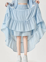 Retro Tiered High Waist Maxi Skirt