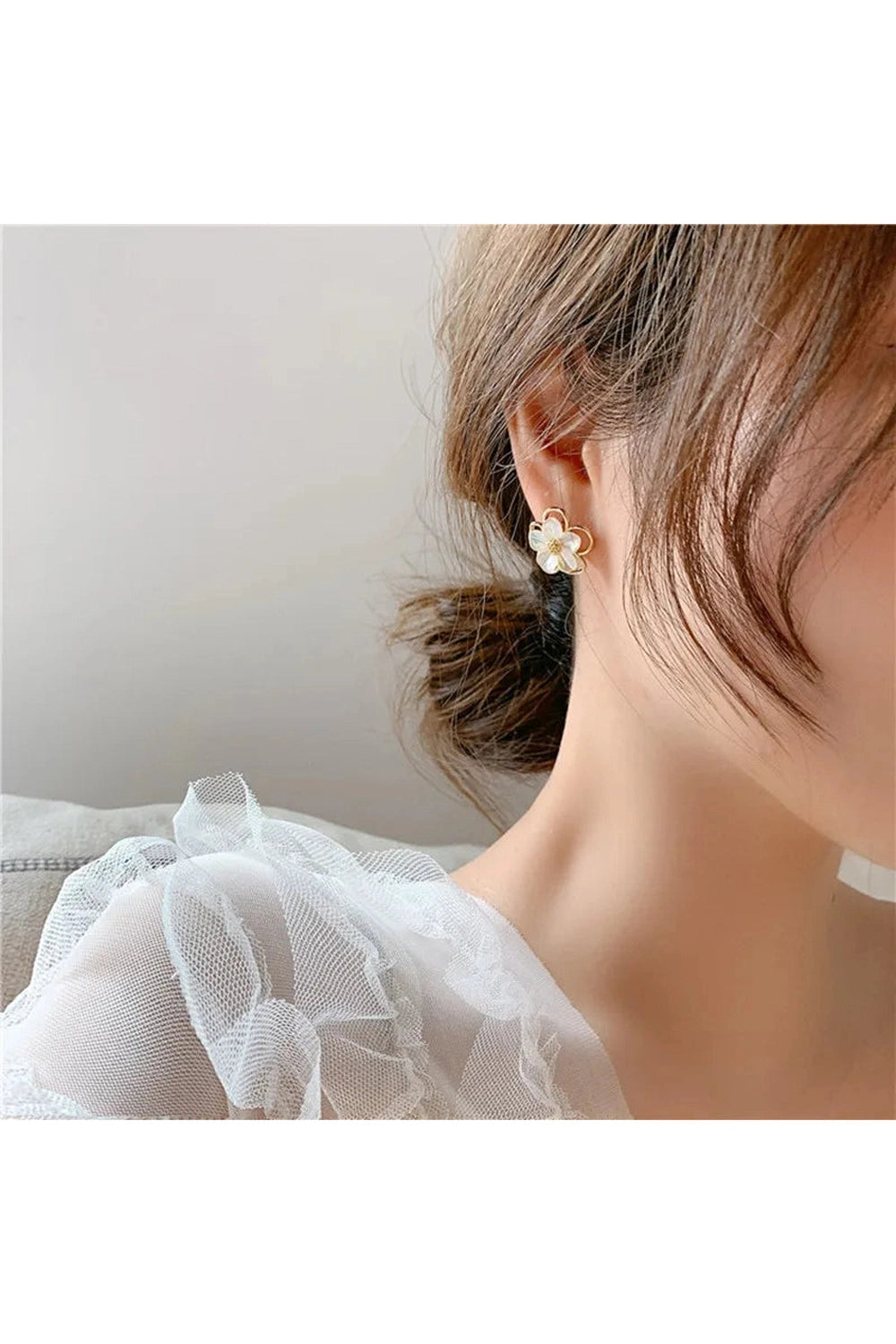 Cottagecore Pearl Flower Earrings cottagecoreclothes