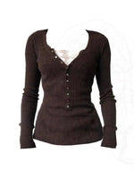 Dark Cottagecore Chocolate Fall Sweater