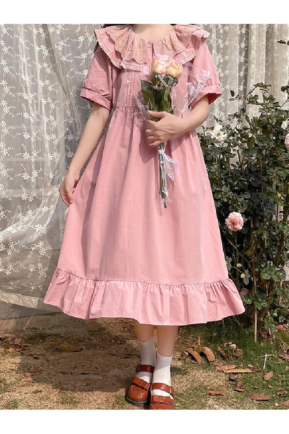 Pink Mori Girl Lace Dress