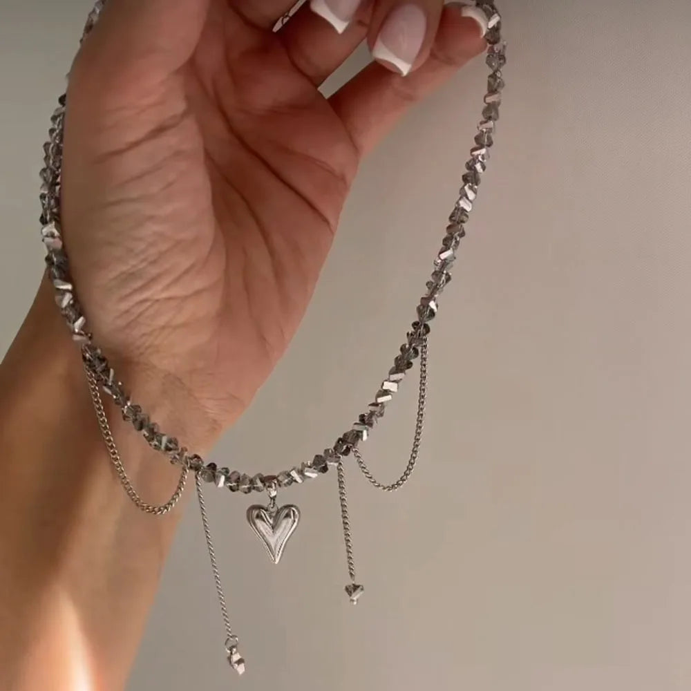 Fairycore Heart Tassel Necklace