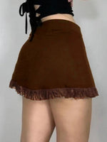 Grunge Lace Ruffle Mini Skirt