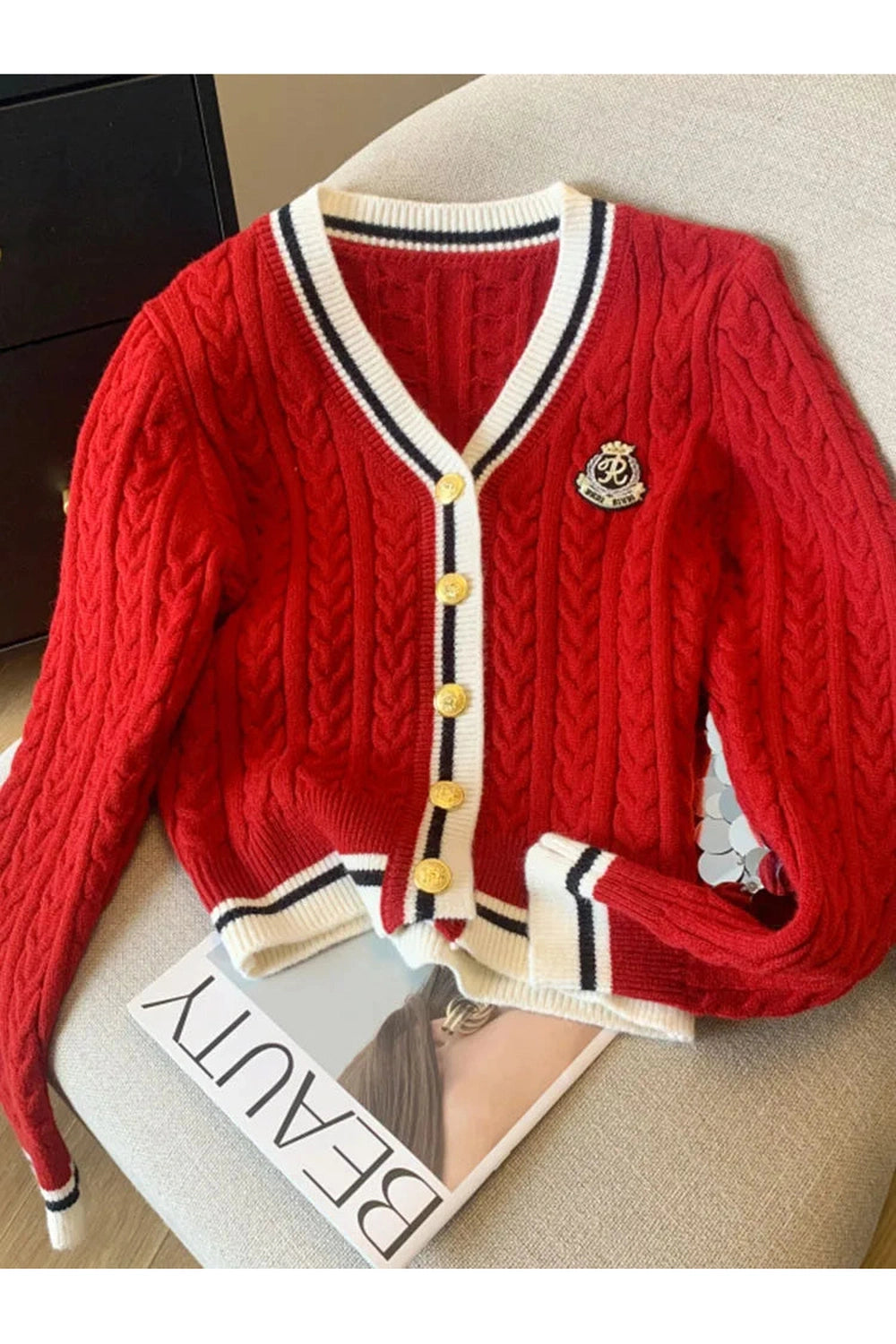Vintage Cable Knit Fall Cardigan cottagecoreclothes