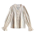 Mori Girl Embroidered Floral Blouse