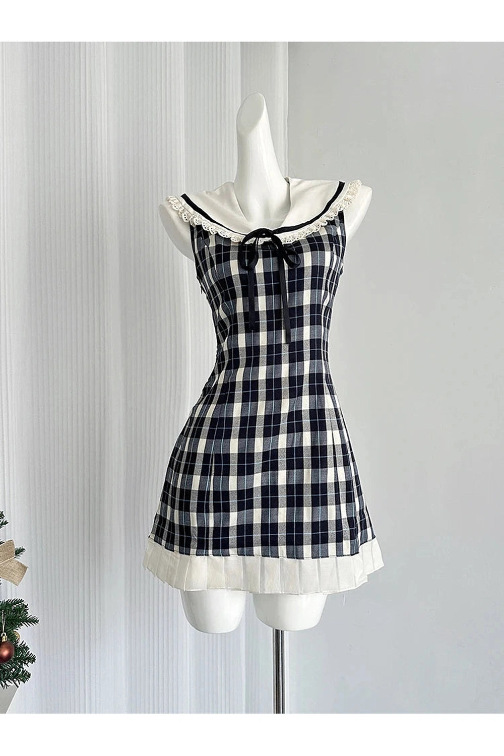 Vintage-Inspired Gingham Mini Dress