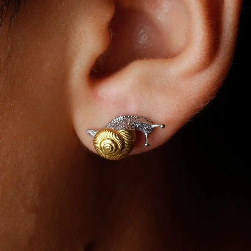 Goblincore Snail Stud Earrings