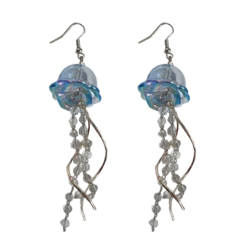 Mermaidcore Jellyfish Dangle Waterfall Earrings