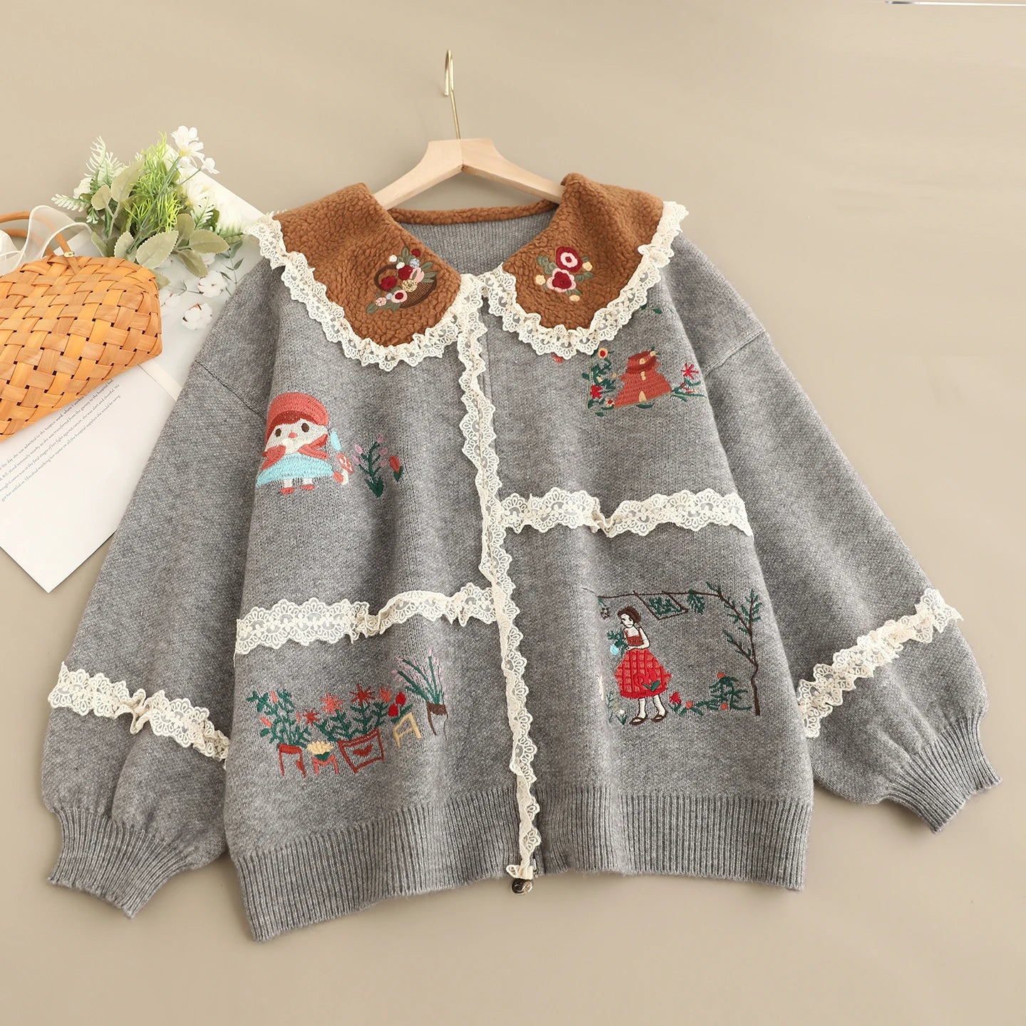 Cottagecore Garden Embroidered Cardigan