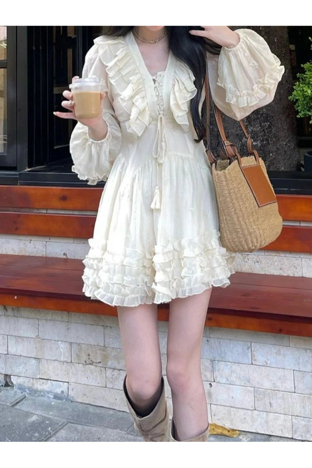 Sweet Ruffle Fairy Mini Dress cottagecoreclothes