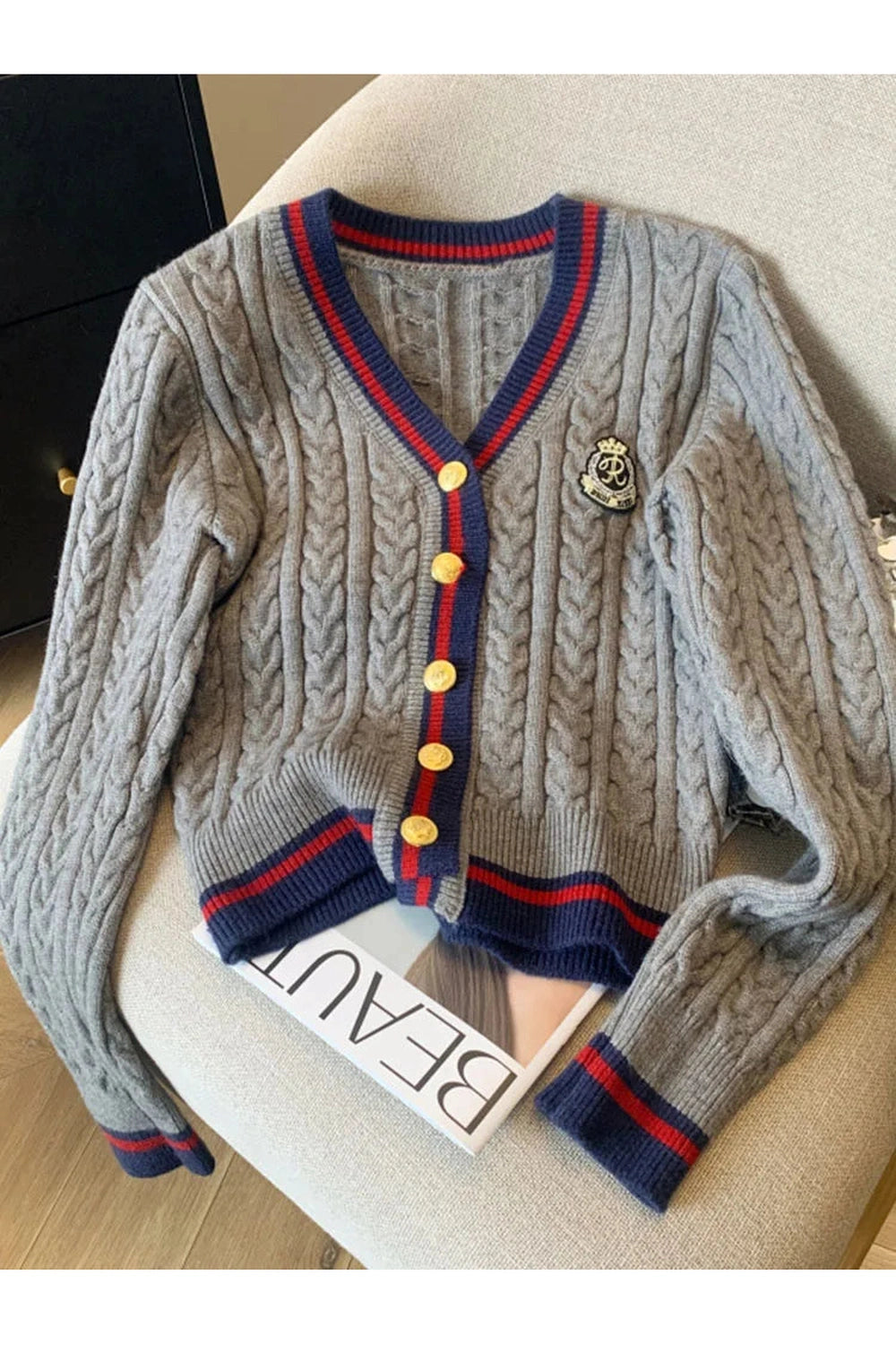 Vintage Cable Knit Fall Cardigan cottagecoreclothes