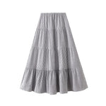 Striped Tiered Cake Midi Skirt