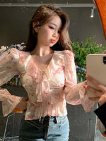 Fairycore Blossom Bell Sleeve Blouse